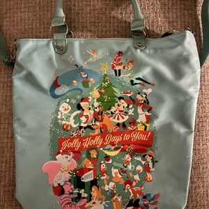 2023 Disney Parks Classics Christmas Zip Tote Bag Holiday Jolly Holly Days, NWOT